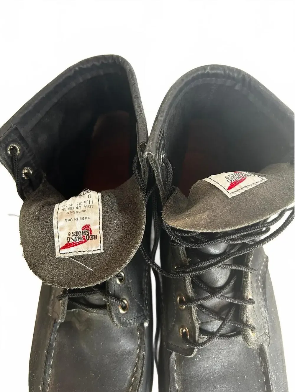 Red Wing 9075 Classic Moc Toe Black Boots Men 11.5 USA